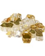 1/2" REFLECTIVE AMBER DIAMOND FIRE GLASS (10LB JAR)