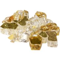 1/2" REFLECTIVE AMBER DIAMOND FIRE GLASS (10LB JAR)