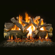 36" ARIZONA WEATHERED OAK CHARRED LOGS, 10 PIECE SET