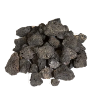 BLACK VOLCANIC ROCK, LARGE CHUNKS - 10 LB BAG