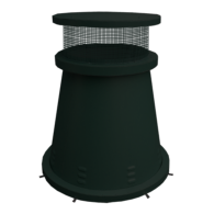 GLASGOW BLACK CHIMNEY POT, 32" HEIGHT