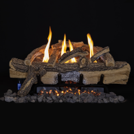 24" VENT-FREE SPLIT OAK LOGS, 10 PIECE SET